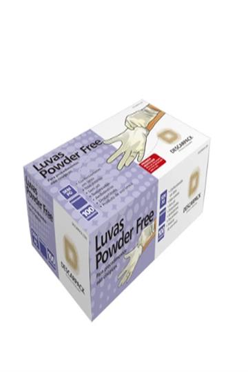 Luvas descartáveis antiderrapantes Descarpack Procedimento não cirúrgico cor branco tamanho P de látex x 100 unidades