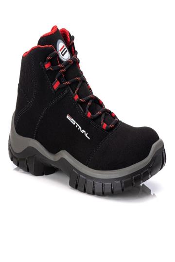 Bota De Segurança Em Microfibra - Preto E Cinza - Estival