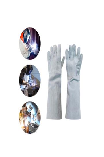 Luva De Raspa Cano Longo Para Soldador Segurança Com Ca