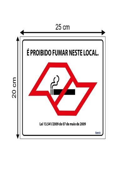 Placa É Proibido Fumar Neste Local 25x20 - P-5/2 F9e