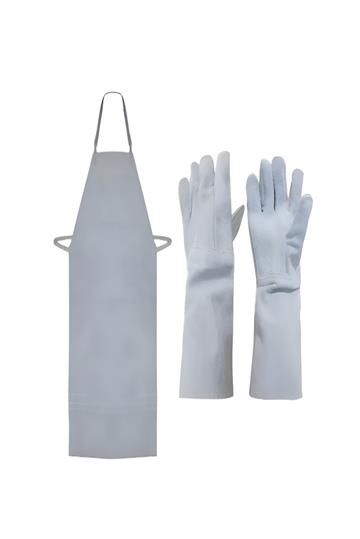 2 Luva De Raspa E Avental Couro Punho 20 C/reforço Epi Solda