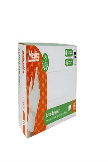 Kit 2 Caixa Luva Descartável Látex Com Pó 200 Unidades Medix. M