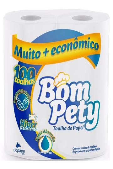 Papel toalha 2 rolos com 50 unidades